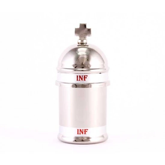 Vasetto Olio Infermi In Ottone Argentato 8x3,5 Cm 1 Vasetto Olio Infermi In Ottone Argentato 8x3,5 Cm