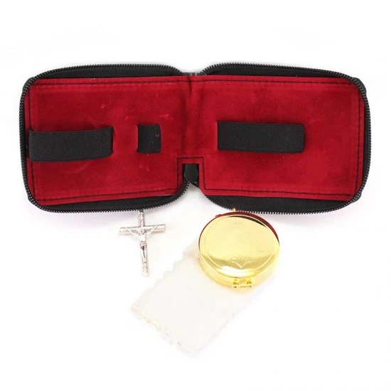 Portateca Pelle Vitello Con Teca E Croce 9x11x2 Cm 3 Portateca Pelle Vitello Con Teca E Croce 9x11x2 Cm - immagine 3