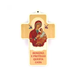 Croce In Legno Madonna Perpetuo Soccorso 15x24 Cm