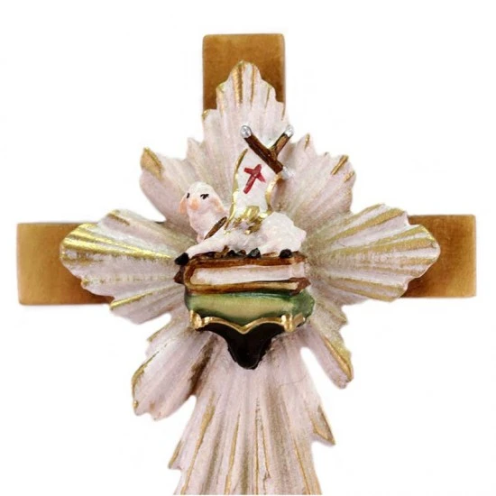 Croce Agnello Pasquale In Legno 6x12 Cm 2 Croce Agnello Pasquale In Legno 6x12 Cm - immagine 2