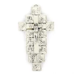 Crocifisso Via Crucis In Metallo Sagomato 28 Cm