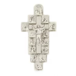 Crocifisso Via Crucis In Metallo Sagomato 13 Cm