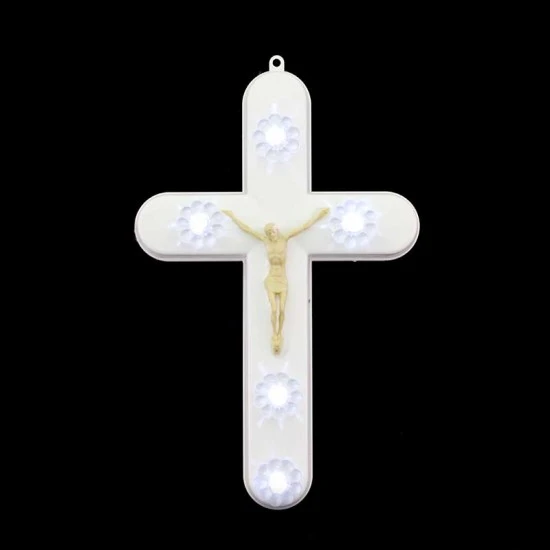 Croce Luminosa Led A Pile 16x25 Cm 2 Croce Luminosa Led A Pile 16x25 Cm - immagine 2