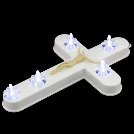 Croce Luminosa Led A Pile 16x25 Cm 3 Croce Luminosa Led A Pile 16x25 Cm - immagine 3