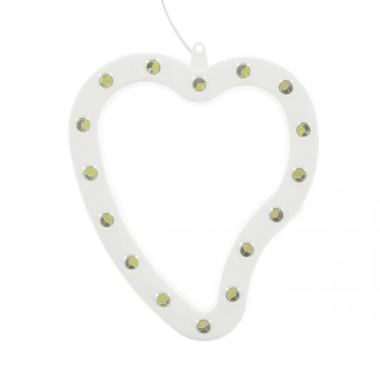 Cuore Luminoso 16 Led Bianco 24V 18x21 Cm 1 Cuore Luminoso 16 Led Bianco 24V 18x21 Cm