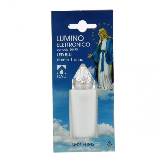 Candela Elettronica Led Blu Durata 1 Anno 3x9,5 Cm 2 Candela Elettronica Led Blu Durata 1 Anno 3x9,5 Cm - immagine 2