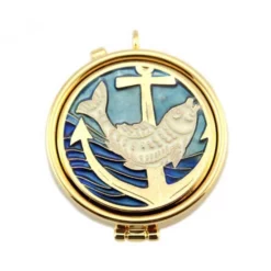 Teca Eucarisitica Ancora E Pesce Diametro 5,4 Cm