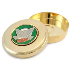 Teca Per Ostie Pane E Pesci In Ottone 2 Cm Diametro 8 Cm -Vendite Consumabili 570030 2 teca per ostie pane e pesci in ottone altezza cm 2 diametro cm 8 550x550w