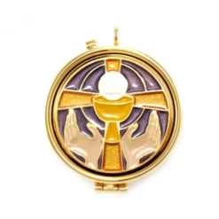 Teca Eucaristica Calice Tra Le Mani Diametro 5,4 Cm