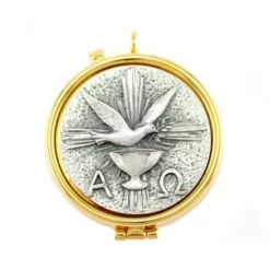 Teca Eucaristica Colomba, Alfa E Omega Diametro 5,4 Cm