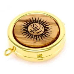 Teca In Ulivo Con Sole E IHS Diametro 6 Cm -Vendite Consumabili 570047 teca in ulivo con sole e ihs diametro 6 cmc 550x550w