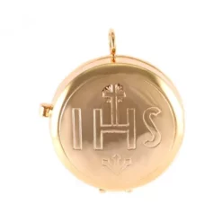 Teca Eucaristica Con IHS Inciso Diametro 5,5 Cm