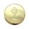 Teca Porta Ostie Dorata Croce Incisa Diametro 5,5 Cm
