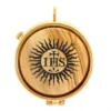 Teca Eucaristica Placca Olivo IHS Sole Diametro 5,5 Cm
