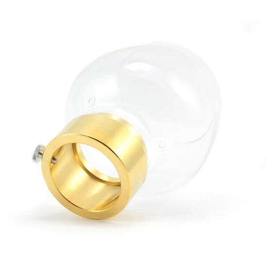 Parafiamma Vetro Con Ghiera Metallo Dorato Diametro 4 Cm 2 Parafiamma Vetro Con Ghiera Metallo Dorato Diametro 4 Cm - immagine 2