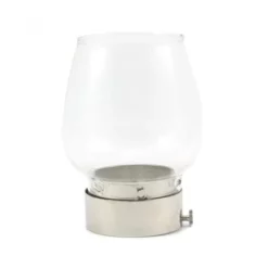 Parafiamma Vetro Con Ghiera Metallo Argentato Diametro 5 Cm