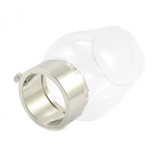 Parafiamma Vetro Con Ghiera Metallo Argentato Diametro 5 Cm 2 Parafiamma Vetro Con Ghiera Metallo Argentato Diametro 5 Cm - immagine 2