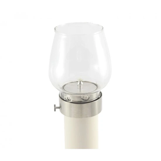 Parafiamma Vetro Con Ghiera Metallo Argentato Diametro 5 Cm 3 Parafiamma Vetro Con Ghiera Metallo Argentato Diametro 5 Cm - immagine 3