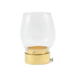 Parafiamma Vetro Con Ghiera Metallo Dorato Diametro 5 Cm