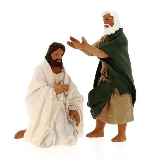 Scena Battesimo Di Gesù In Terracotta Vestita 13 Cm 1 Scena Battesimo Di Gesù In Terracotta Vestita 13 Cm