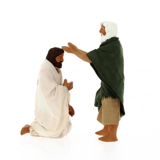 Scena Battesimo Di Gesù In Terracotta Vestita 13 Cm 2 Scena Battesimo Di Gesù In Terracotta Vestita 13 Cm - immagine 2