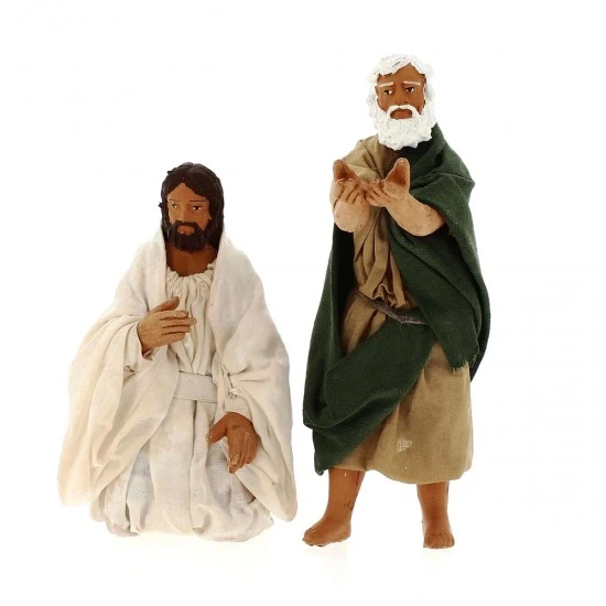 Scena Battesimo Di Gesù In Terracotta Vestita 13 Cm 3 Scena Battesimo Di Gesù In Terracotta Vestita 13 Cm - immagine 3