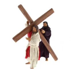 Scena Gesù Che Porta La Croce In Terracotta Vestita 13 Cm
