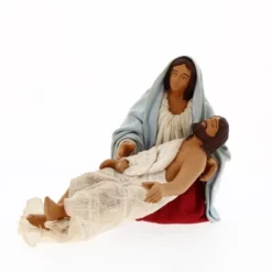 Statua Pietà In Terracotta Vestita 13 Cm