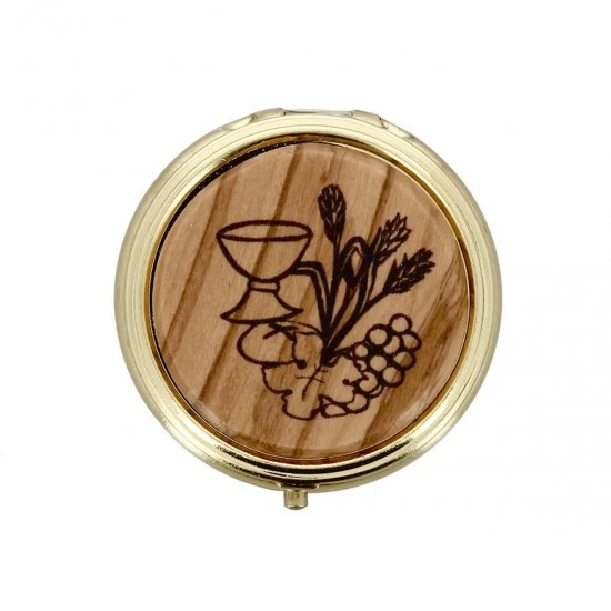 Teca Porta Ostie Placca Olivo Calice Diametro 5 Cm 1 Teca Porta Ostie Placca Olivo Calice Diametro 5 Cm