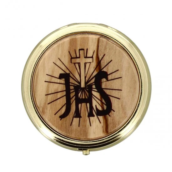 Teca Porta Ostie Placca Olivo JHS Diametro 5,5 Cm 1 Teca Porta Ostie Placca Olivo JHS Diametro 5,5 Cm