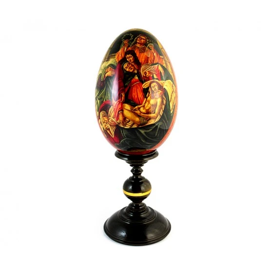 Uovo Deposizione Di Cristo Dipinto A Mano 25x16 Cm 1 Uovo Deposizione Di Cristo Dipinto A Mano 25x16 Cm